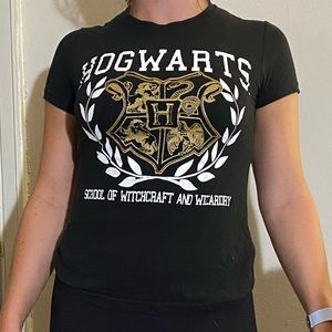 Black Harry Potter Hogwarts school of witchcraft and wizardry tee